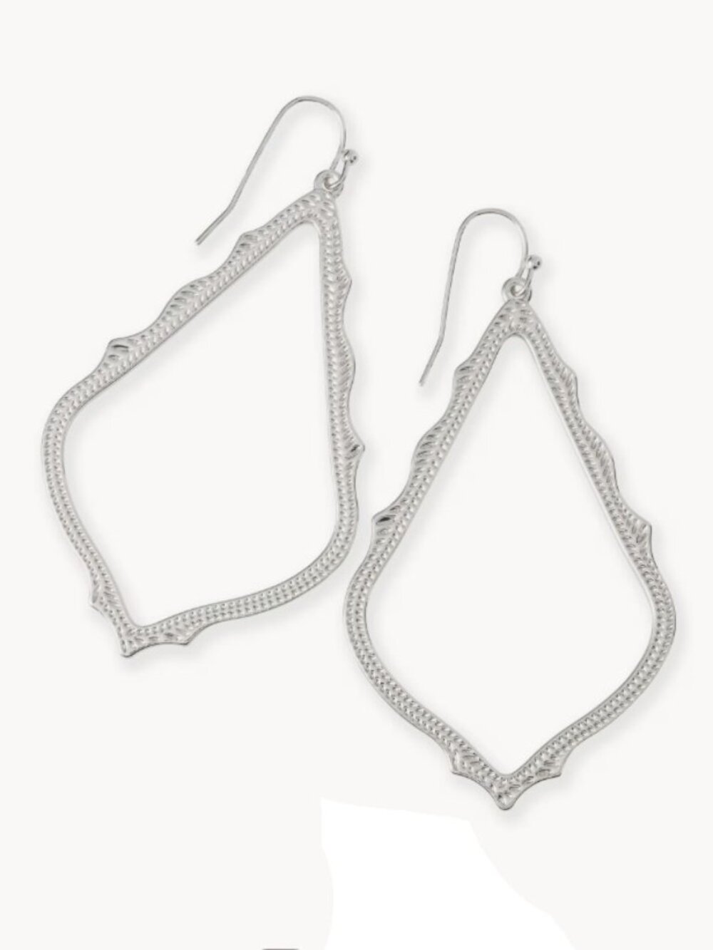 Kendra Scott Sophee Silver Hoop Earrings Drop Dangle Hook Open Frame